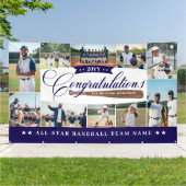 Banderoles Baseball Season Team Congratulations Photo Collage (Dehors)