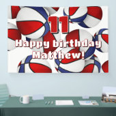 Banderoles basket-ball partie sport rouge bleu (Salon professionnel)