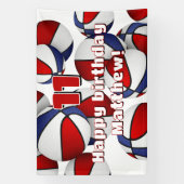 Banderoles basket-ball partie sport rouge bleu (Verticale)