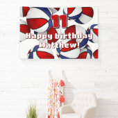 Banderoles basket-ball partie sport rouge bleu (Insitu)