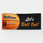 Banderoles Basket-ball Sortons la fête d'anniversaire (Horizontal)