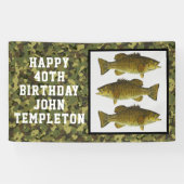 Banderoles Basse Smallmouth Cool de pêche Anniversaire Homme  (Horizontal)