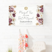 Banderoles Bat mitzvah d'automne floral de Bourgogne (En situation)