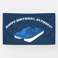 Bateau à pédale bleu fête d'anniversaire Personnal