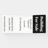 Banderoles Bâtiment à vendre Noir Blanc Affaires Immobilier (Horizontal)