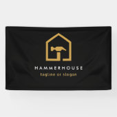 Banderoles Bâtiment de construction moderne noir et or (Horizontal)