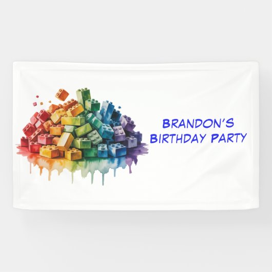 Banderoles Bâtiments colorés Blocs Anniversaire (Horizontal)