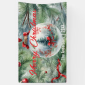 Banderoles Bauble de Noël avec Branches de ruban rouge et de (Vertical)