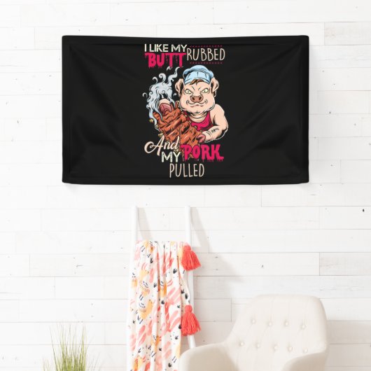 Banderoles BBQ|BBQ Grillmaster Like Butt Rubbed & Pork Pulbed (En situation)