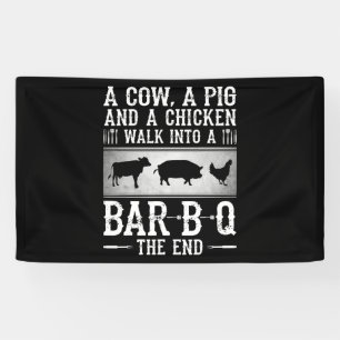 Banderoles BBQ Une Vache, Un Cochon Et Un Poulet Se Promener