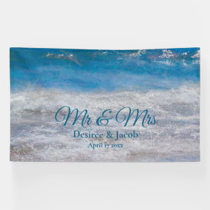Banderoles Beach Blue Tropical Ocean Mariage