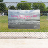 Banderoles Beach Ocean Sky Pink Blue Photo Anniversaire (En situation)