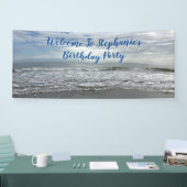 Banderoles Beach Ocean Water Sky Photo Coupe d'anniversaire (Salon professionnel)