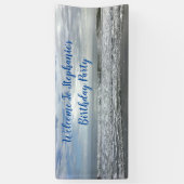 Banderoles Beach Ocean Water Sky Photo Coupe d'anniversaire (Vertical)