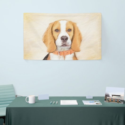 Banderoles Beagle Hound Dog Peinture Animal Art original (Salon professionnel)