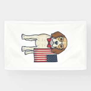 Banderoles Beagle patriotique avec drapeau vintage vector art