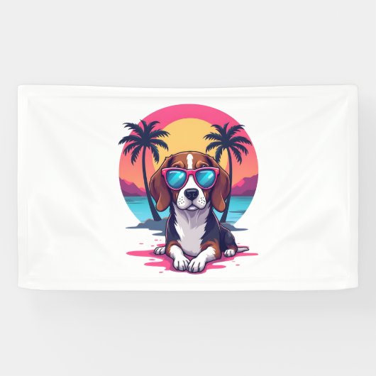 Banderoles Beagle Sunset Arrière - plan Chemise, maman Beagle (Horizontal)