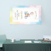 Banderoles Bear Balloon Clouds Beary First Birthday Welcome (Salon professionnel)