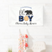 Banderoles Bear bleu Buffalo Plaid Baby shower (En situation)