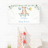Banderoles Bear Greenery Gold Blue Boy Baby shower (En situation)
