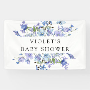 Banderoles Beau Baby shower Fleur sauvage bleu