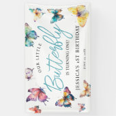 Banderoles Beau papillon aquarelle fille's Birthday (Vertical)