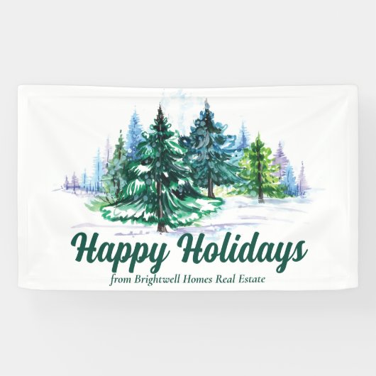 Banderoles Beautiful Christmas Trees Custom Company Party (Horizontal)