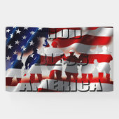 Banderoles Beautiful Patriotic God Bless America House Flag (Horizontal)