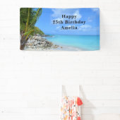 Banderoles Beautiful Turquoise Tropical Beach Birthday (Insitu)