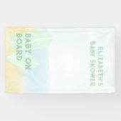 Banderoles Bébé à bord du Baby shower d'aquarelle surf Beach (Horizontal)