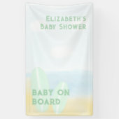 Banderoles Bébé à bord du Baby shower d'aquarelle surf Beach (Vertical)