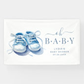 Banderoles Bébé Basket Baby shower Invitation, Bébé garçon (Horizontal)