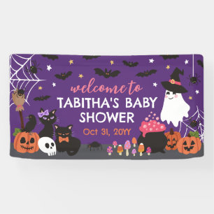 Banderoles Bébé brasse Halloween Fille Baby shower Bienvenue