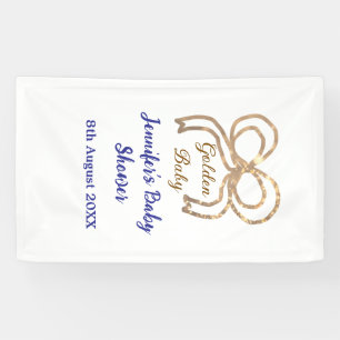 Banderoles Bébé d'or arc bleu royal baby shower