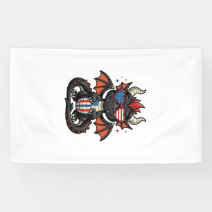 Banderoles Bébé Dragon Patriotique Vintage Vector Design de T