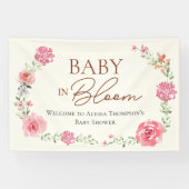 Banderoles Bébé en fleurs Fleur Baby shower Fille Personnalis (Horizontal)