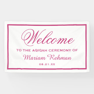 Banderoles Bébé Fille Rose Aqiqah