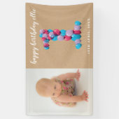 Banderoles Bébé Garçon 1er Anniversaire Ballons Numéro Un (Vertical)