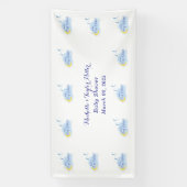 Banderoles Bébé garçon Starlit Bliss Cigogne livraison spécia (Verticale)