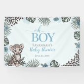 Banderoles Bébé Léopard Bleu Baby Shower (Horizontal)