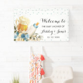 Banderoles Bébé mignon garçon brasse Baby shower bleu fond (En situation)