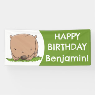 Banderoles Bébé mignon wombat personnalisées dessin animé ann