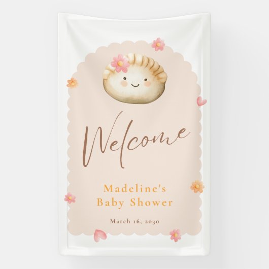 Banderoles Bébé rose pâle Douche Bébé Fille Douche Accueil (Verticale)
