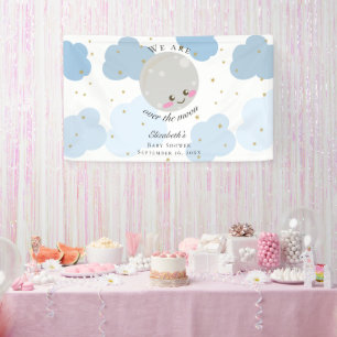 Banderoles Bébé Shower Ciel Bleu Douce Toile de Fond Over the