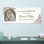 Banderoles Belle Arche Florale Rose En Mémoire D'Amour (Salon professionnel)