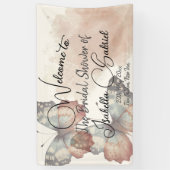 Banderoles Belle Bienvenue de Mariage Papillon (Vertical)