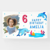 Banderoles Belle Dolphin Sea Animaux Photo Anniversaire (Horizontal)