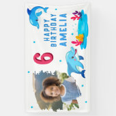 Banderoles Belle Dolphin Sea Animaux Photo Anniversaire (Vertical)