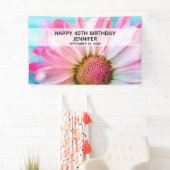 Banderoles Belle Fleur rose Gros plan Photo Anniversaire (En situation)