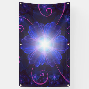 Banderoles Belle fleur ultra-violette de morelle de fractale